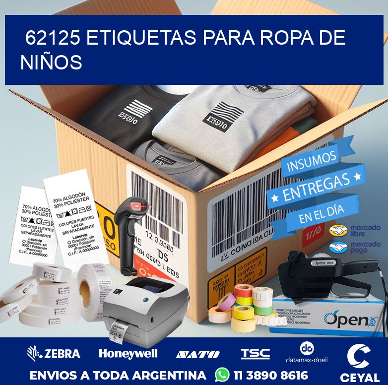 62125 ETIQUETAS PARA ROPA DE NIÑOS