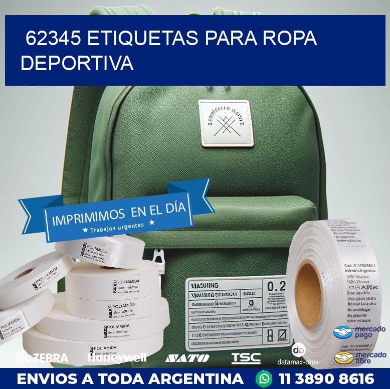 62345 ETIQUETAS PARA ROPA DEPORTIVA