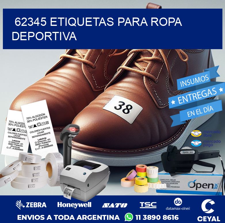 62345 ETIQUETAS PARA ROPA DEPORTIVA