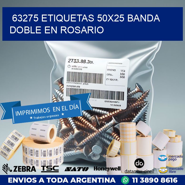 63275 ETIQUETAS 50X25 BANDA DOBLE EN ROSARIO
