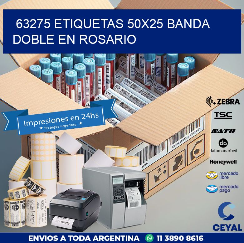 63275 ETIQUETAS 50X25 BANDA DOBLE EN ROSARIO