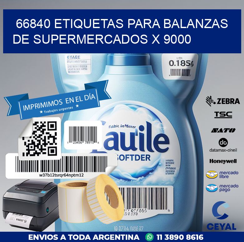 66840 ETIQUETAS PARA BALANZAS DE SUPERMERCADOS X 9000