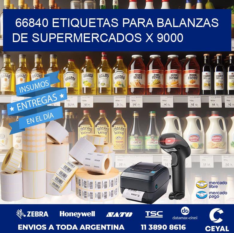 66840 ETIQUETAS PARA BALANZAS DE SUPERMERCADOS X 9000