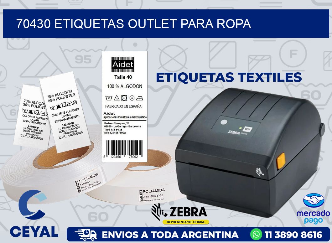 70430 ETIQUETAS OUTLET PARA ROPA