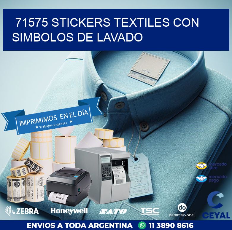71575 STICKERS TEXTILES CON SIMBOLOS DE LAVADO