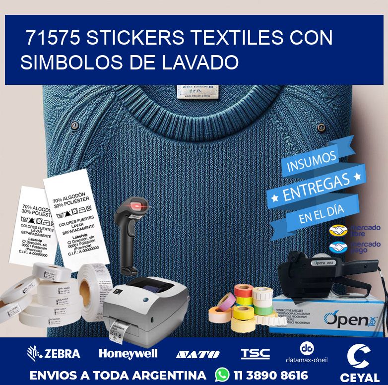 71575 STICKERS TEXTILES CON SIMBOLOS DE LAVADO
