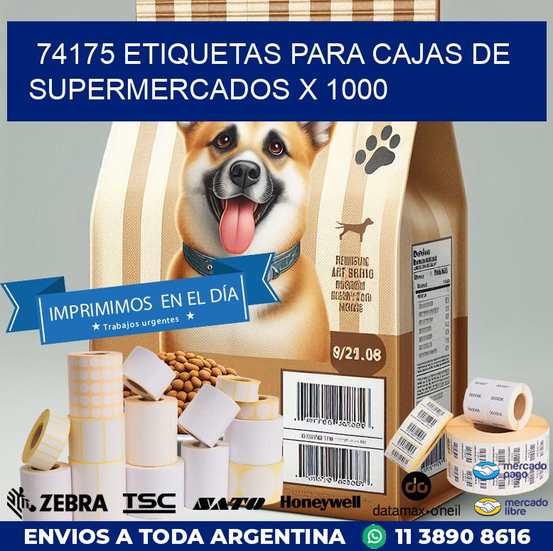 74175 ETIQUETAS PARA CAJAS DE SUPERMERCADOS X 1000