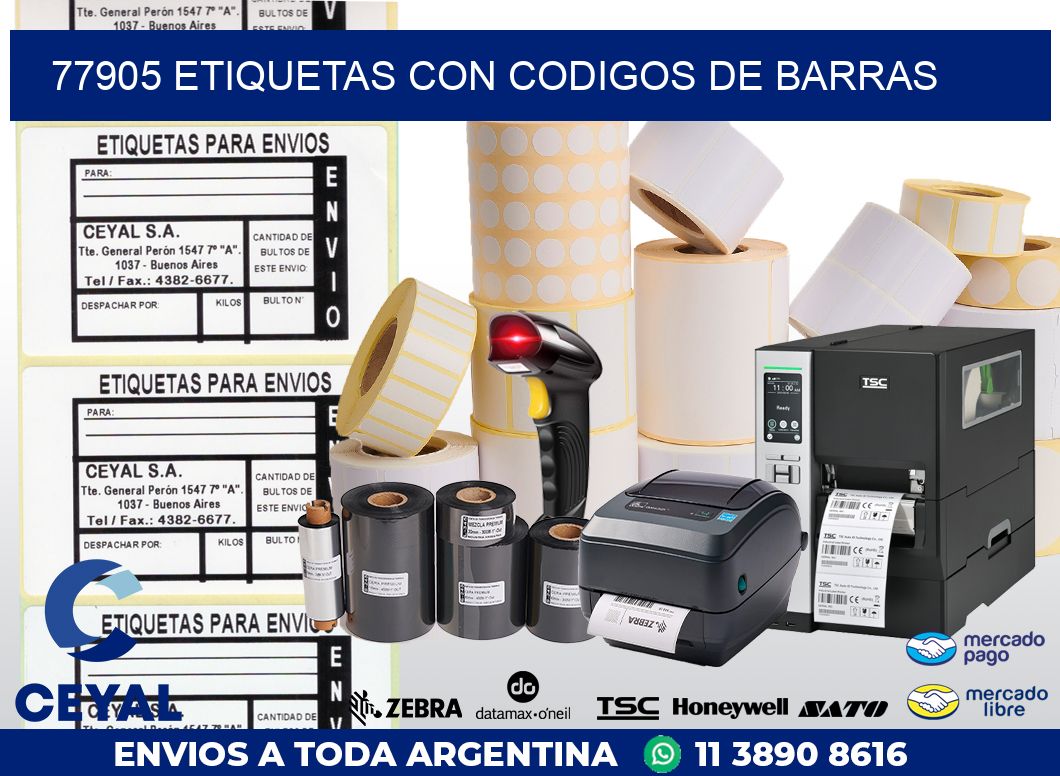 77905 ETIQUETAS CON CODIGOS DE BARRAS