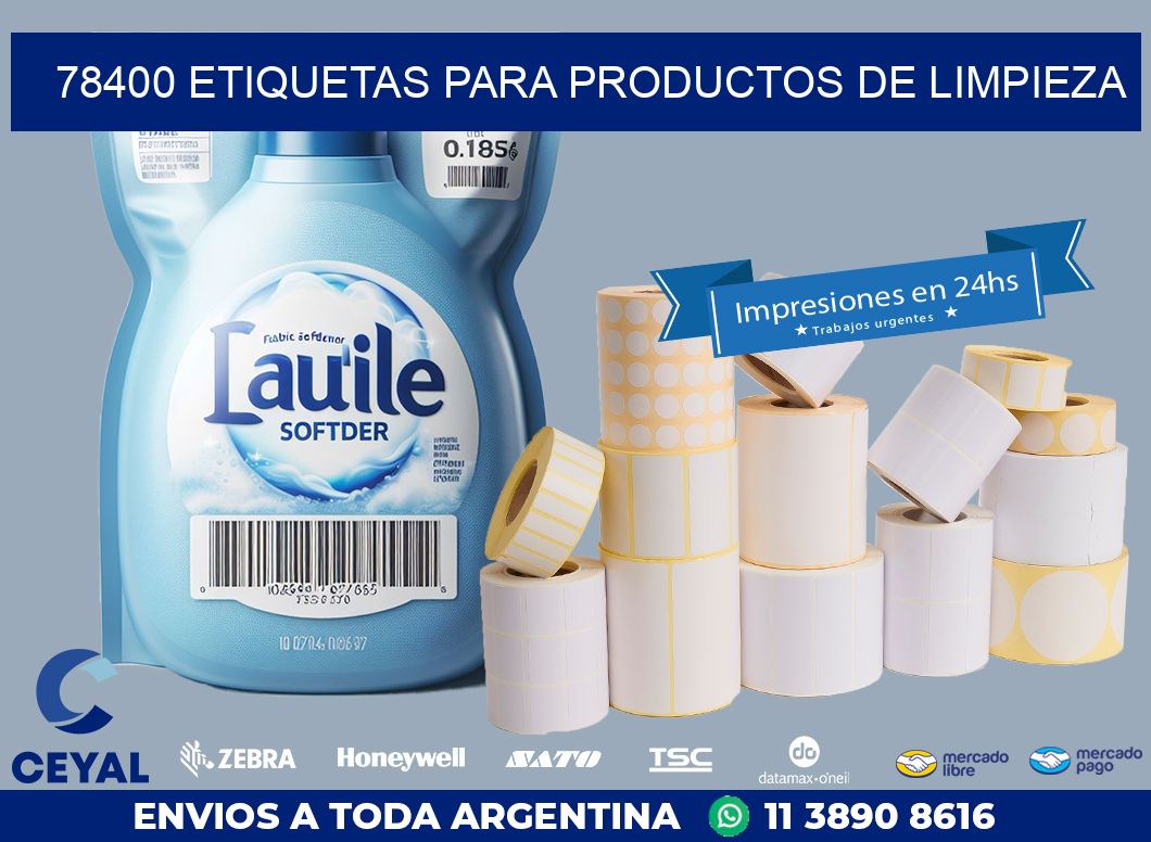 78400 ETIQUETAS PARA PRODUCTOS DE LIMPIEZA