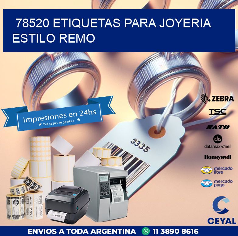 78520 ETIQUETAS PARA JOYERIA ESTILO REMO