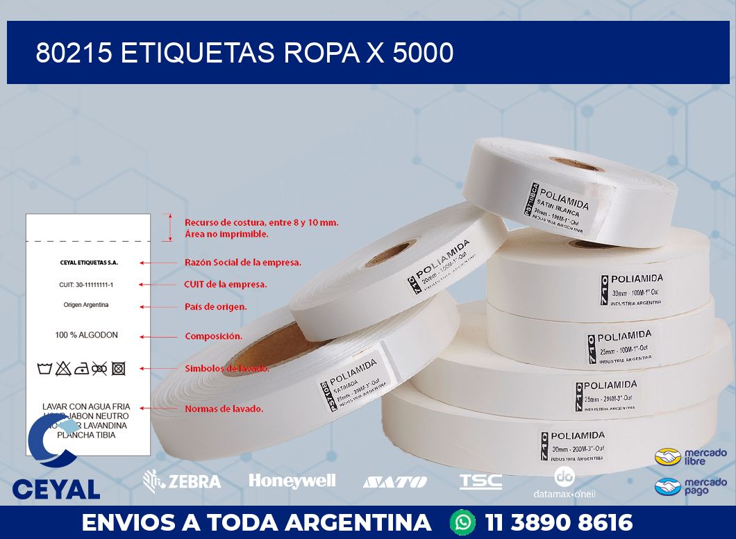 80215 ETIQUETAS ROPA X 5000