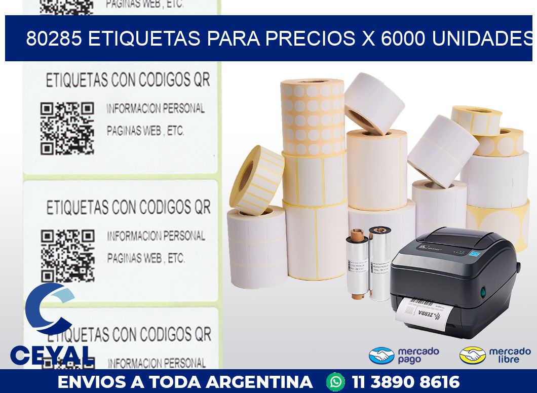 80285 ETIQUETAS PARA PRECIOS X 6000 UNIDADES