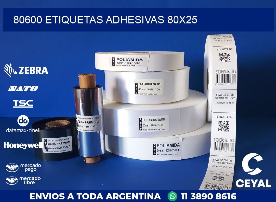 80600 ETIQUETAS ADHESIVAS 80X25