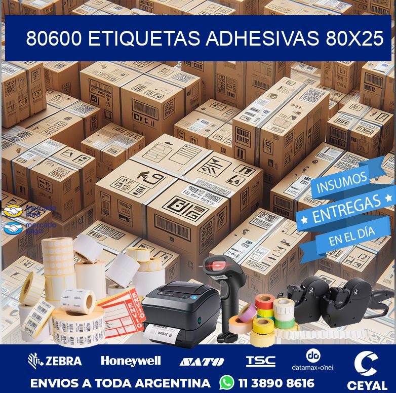 80600 ETIQUETAS ADHESIVAS 80X25