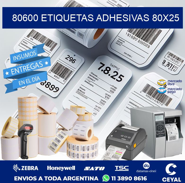 80600 ETIQUETAS ADHESIVAS 80X25