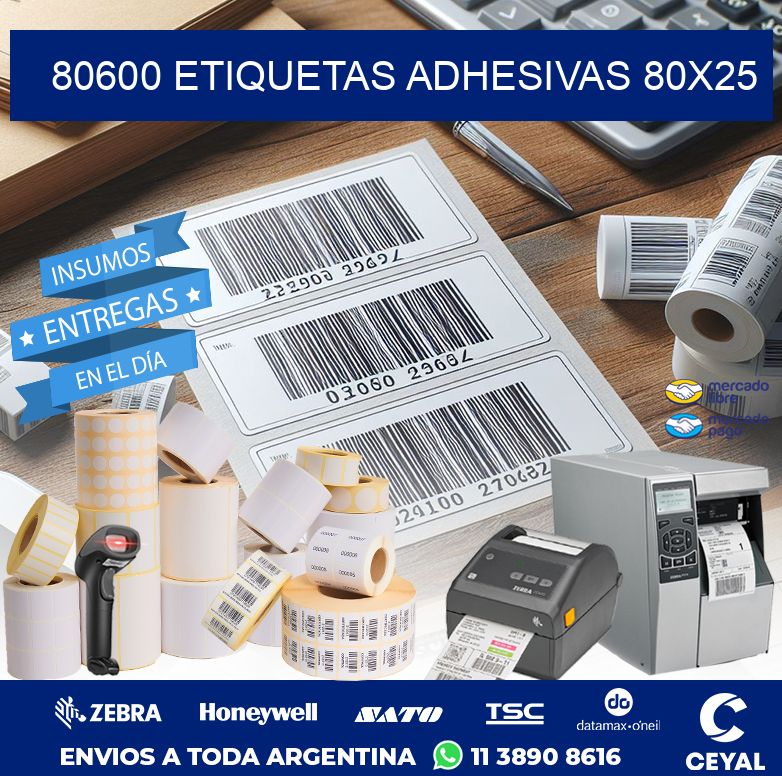 80600 ETIQUETAS ADHESIVAS 80X25