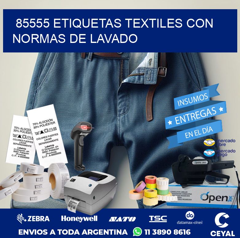 85555 ETIQUETAS TEXTILES CON NORMAS DE LAVADO