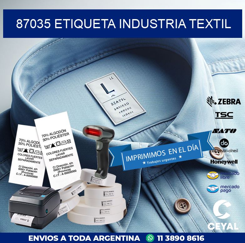 87035 ETIQUETA INDUSTRIA TEXTIL