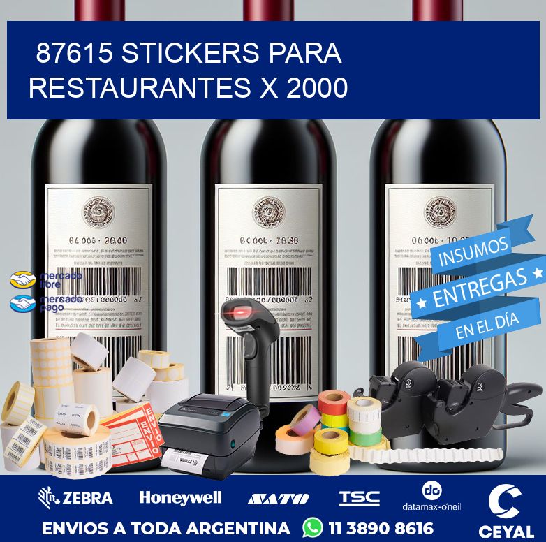 87615 STICKERS PARA RESTAURANTES X 2000