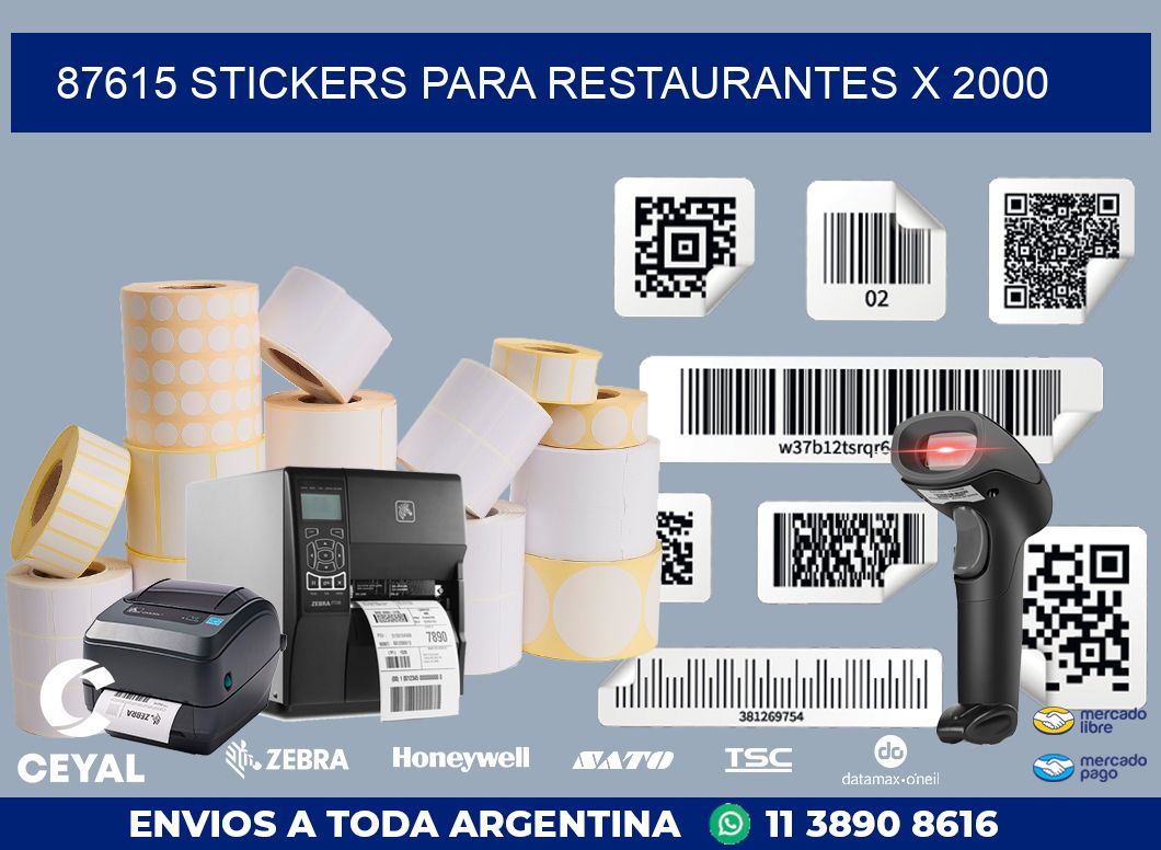 87615 STICKERS PARA RESTAURANTES X 2000