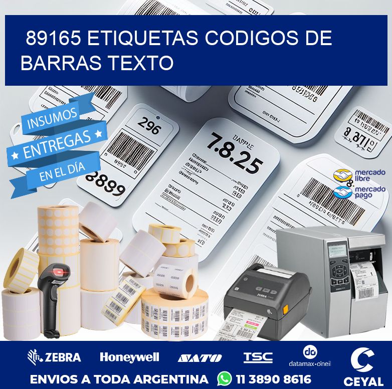 89165 ETIQUETAS CODIGOS DE BARRAS TEXTO