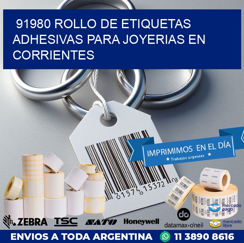 91980 ROLLO DE ETIQUETAS ADHESIVAS PARA JOYERIAS EN CORRIENTES