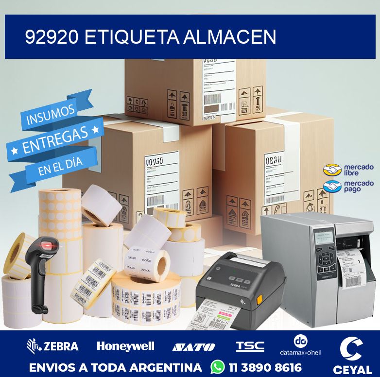 92920 ETIQUETA ALMACEN