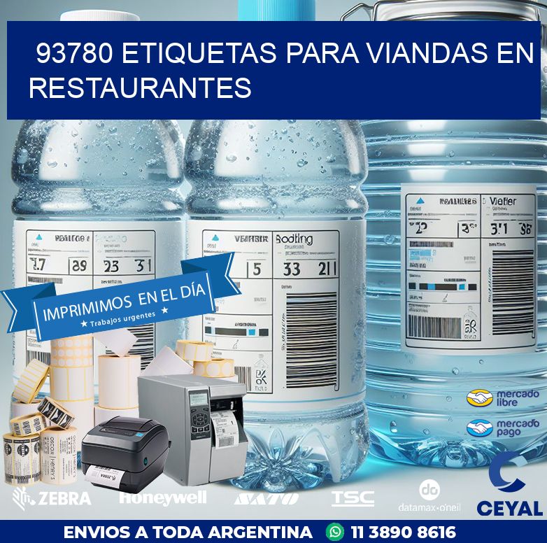 93780 ETIQUETAS PARA VIANDAS EN RESTAURANTES
