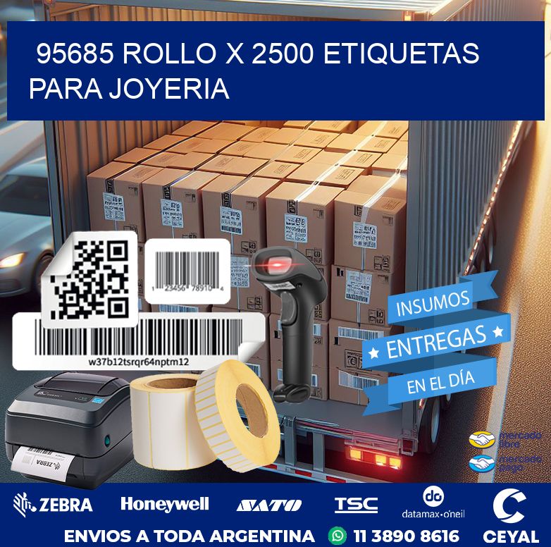 95685 ROLLO X 2500 ETIQUETAS PARA JOYERIA