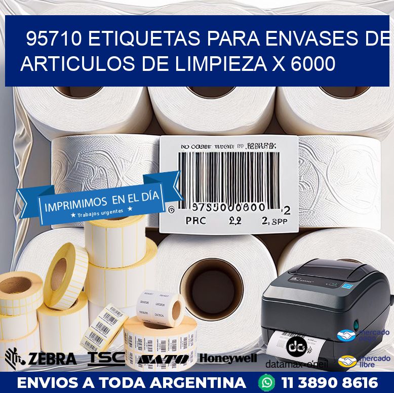 95710 ETIQUETAS PARA ENVASES DE ARTICULOS DE LIMPIEZA X 6000