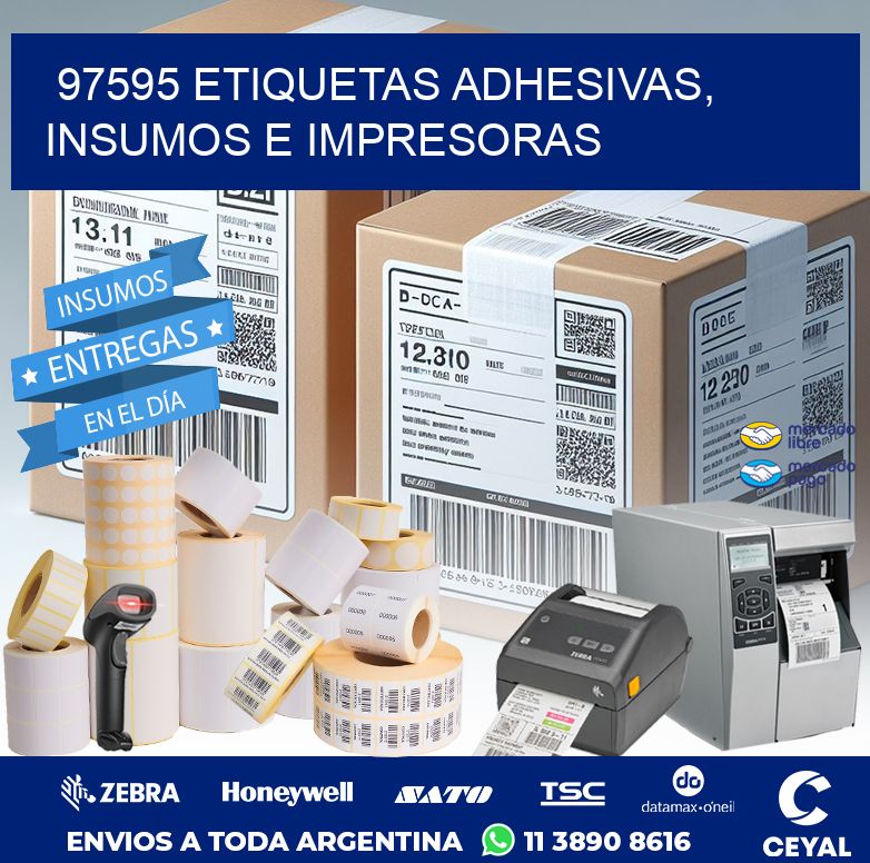 97595 ETIQUETAS ADHESIVAS, INSUMOS E IMPRESORAS