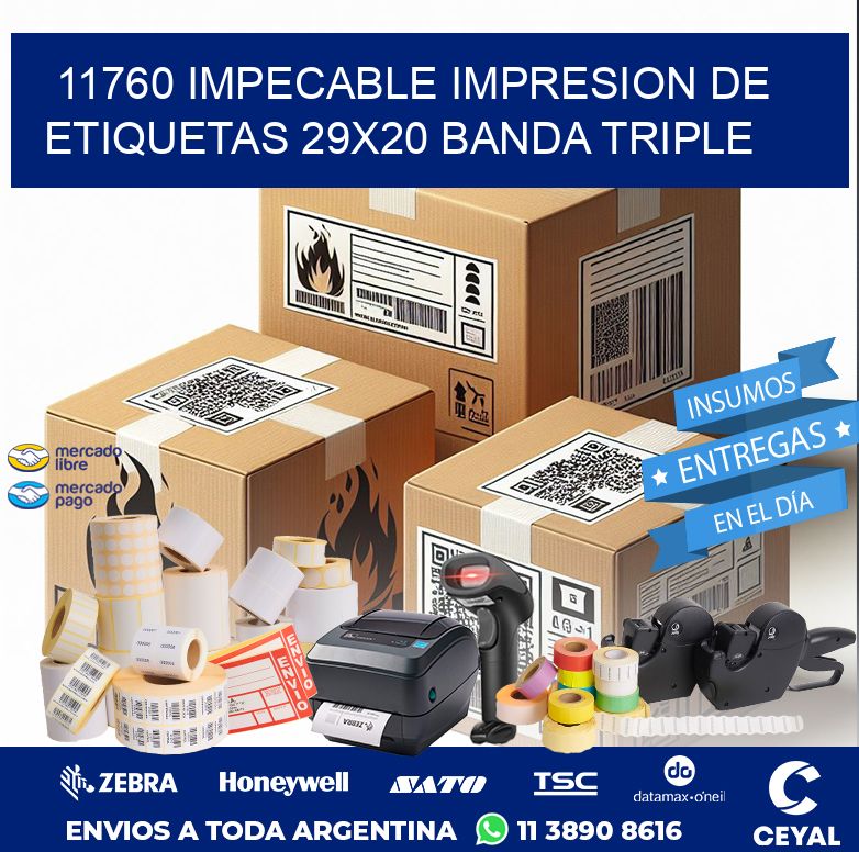 11760 IMPECABLE IMPRESION DE ETIQUETAS 29X20 BANDA TRIPLE
