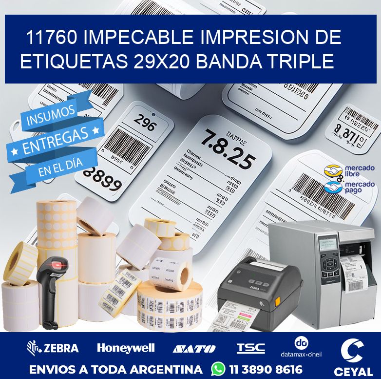 11760 IMPECABLE IMPRESION DE ETIQUETAS 29X20 BANDA TRIPLE