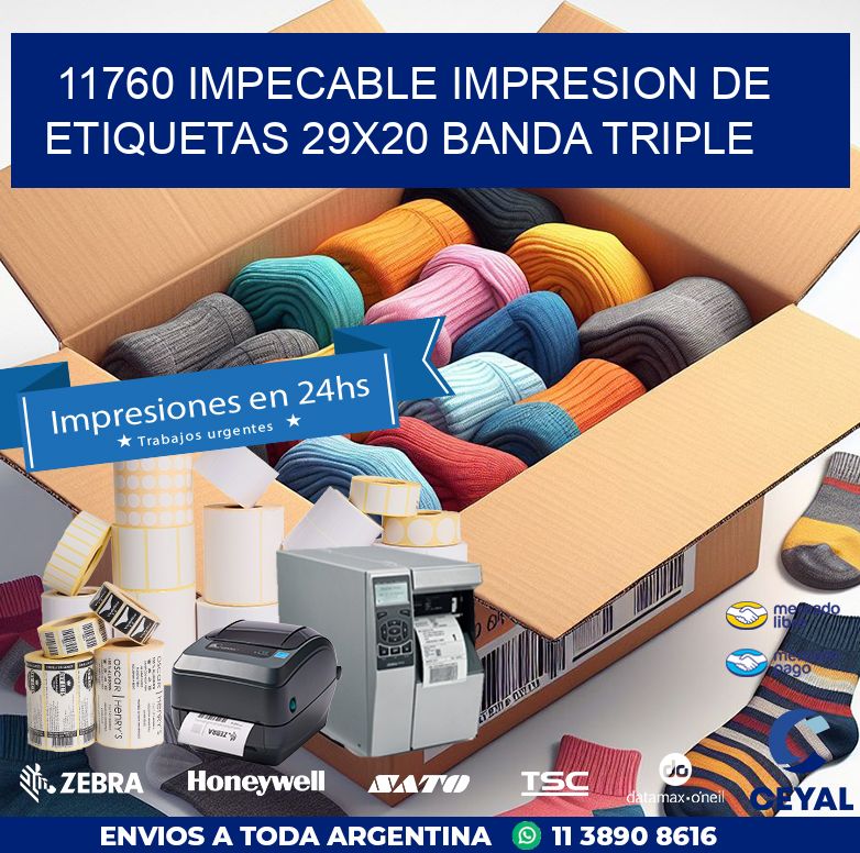 11760 IMPECABLE IMPRESION DE ETIQUETAS 29X20 BANDA TRIPLE