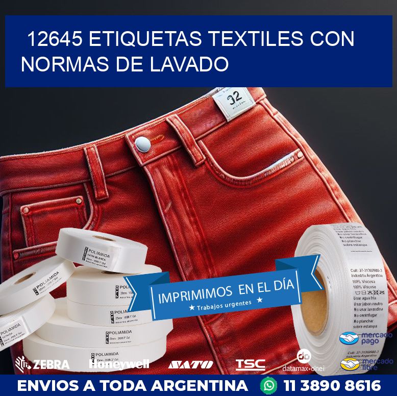 12645 ETIQUETAS TEXTILES CON NORMAS DE LAVADO