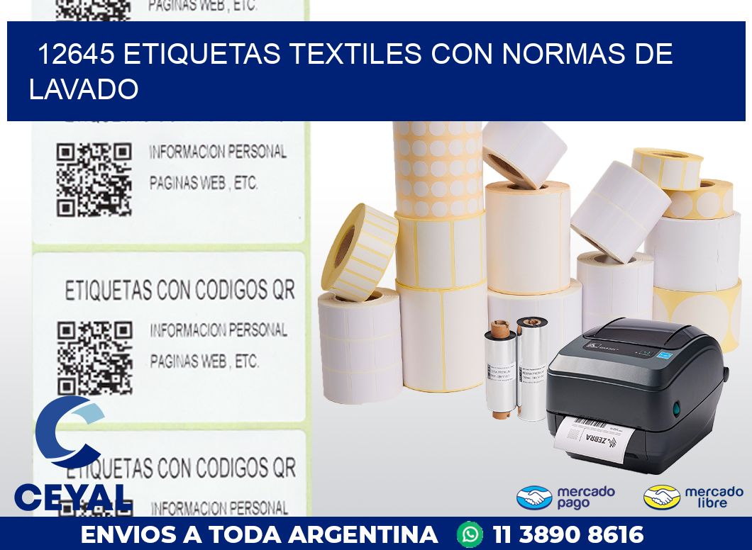 12645 ETIQUETAS TEXTILES CON NORMAS DE LAVADO