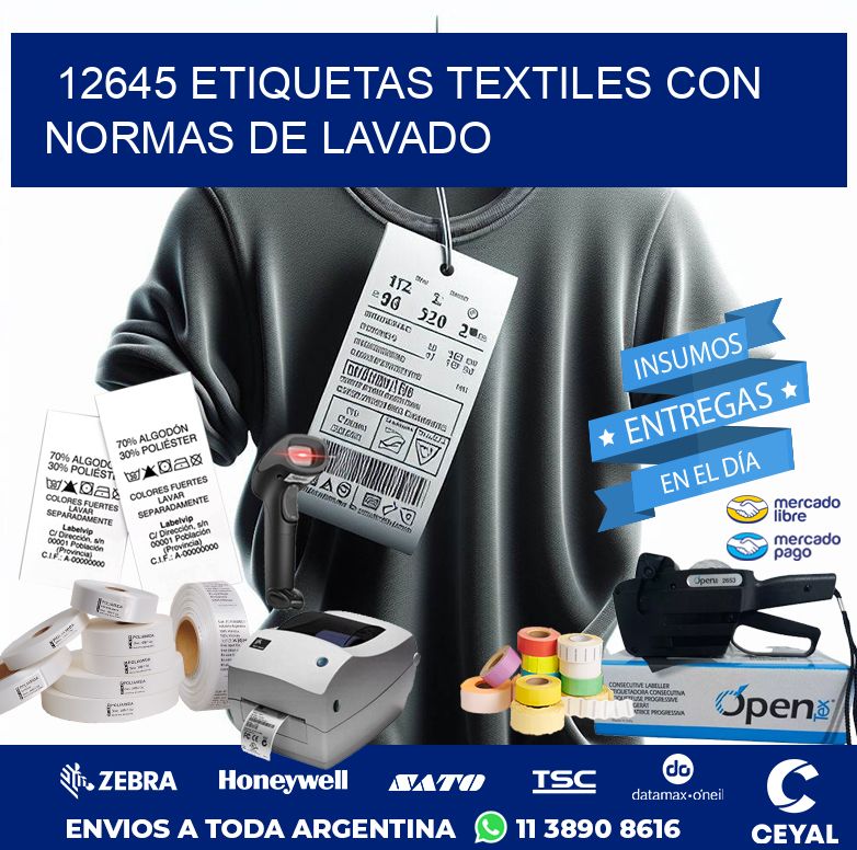 12645 ETIQUETAS TEXTILES CON NORMAS DE LAVADO