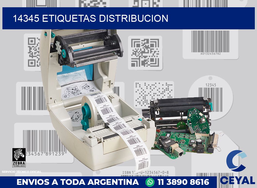 14345 etiquetas distribucion