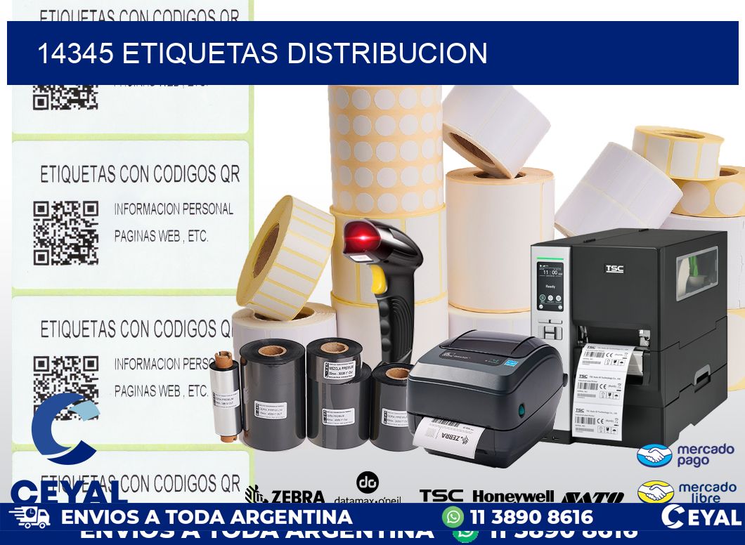 14345 etiquetas distribucion