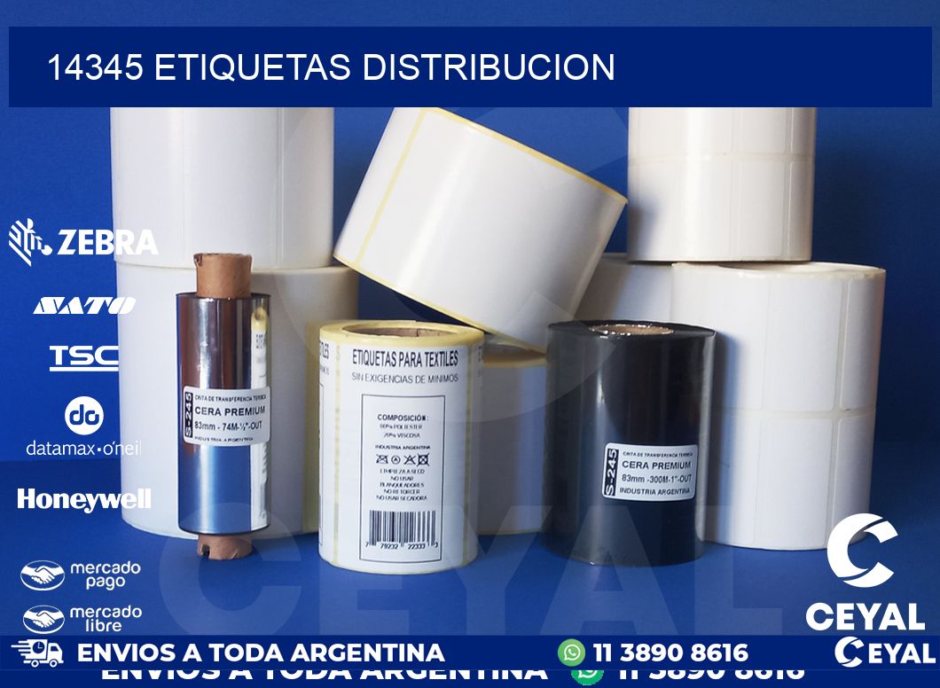14345 etiquetas distribucion