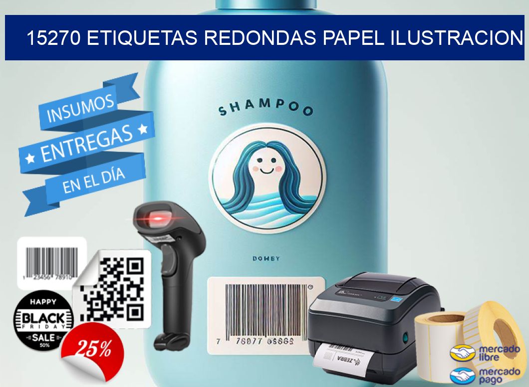 15270 ETIQUETAS REDONDAS PAPEL ILUSTRACION