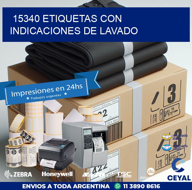 15340 ETIQUETAS CON INDICACIONES DE LAVADO