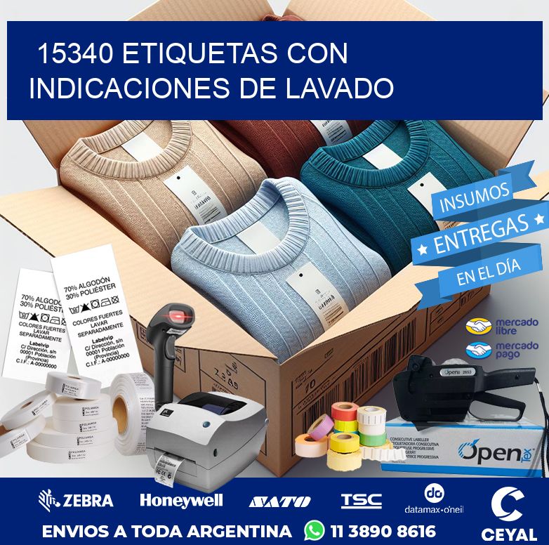 15340 ETIQUETAS CON INDICACIONES DE LAVADO