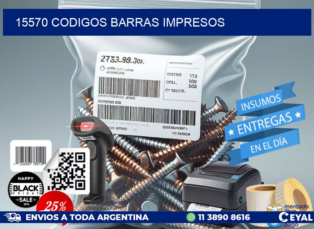 15570 codigos barras impresos