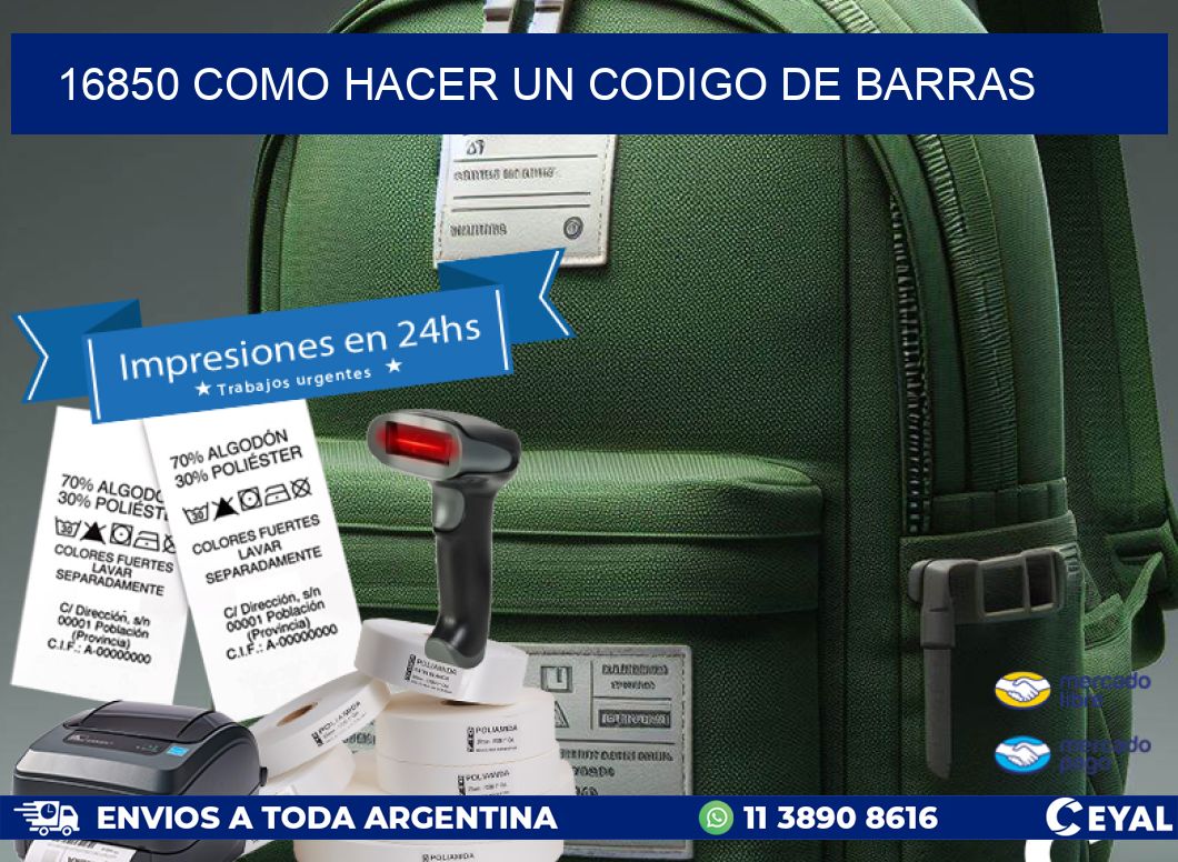 16850 como hacer un codigo de barras