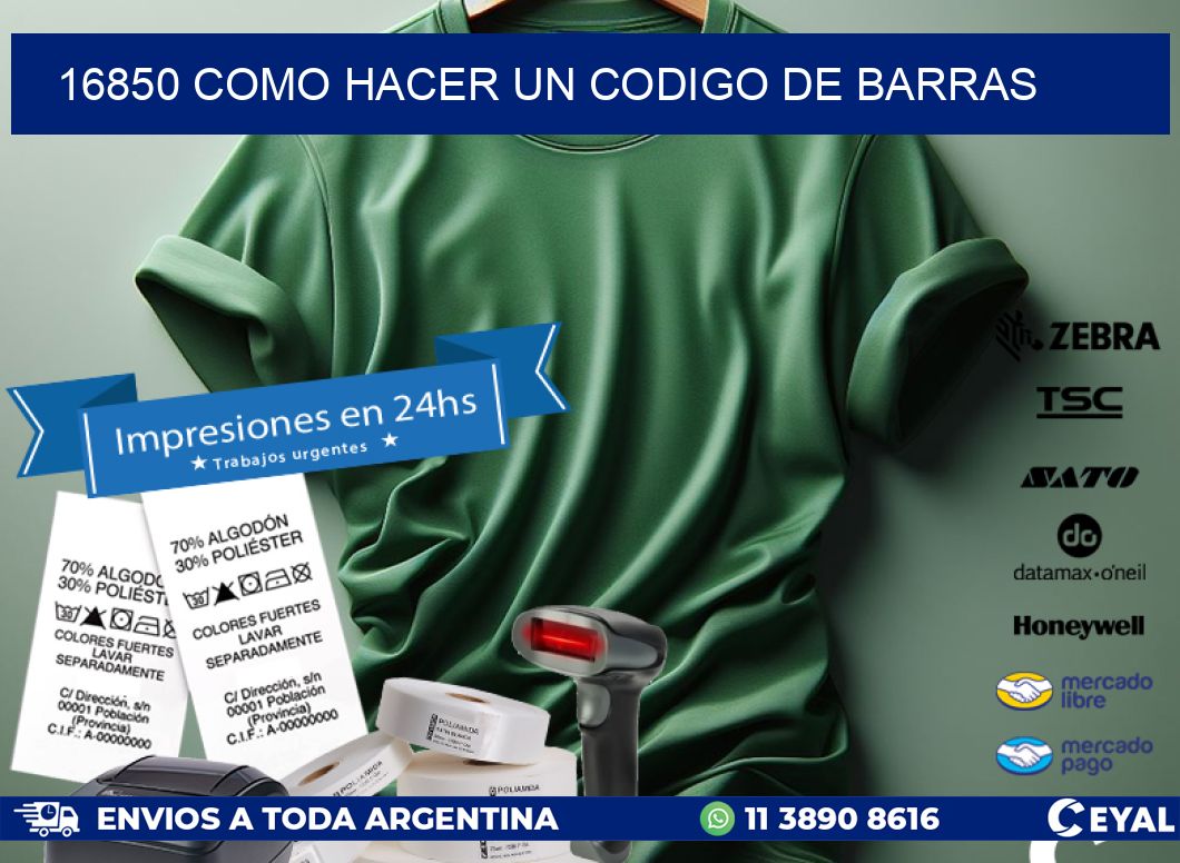 16850 como hacer un codigo de barras