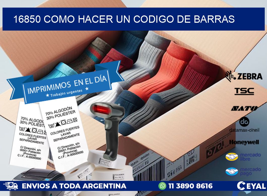 16850 como hacer un codigo de barras