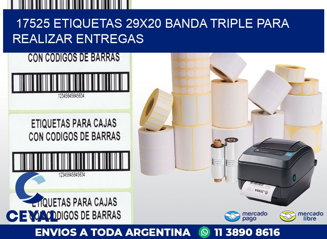 17525 ETIQUETAS 29X20 BANDA TRIPLE PARA REALIZAR ENTREGAS