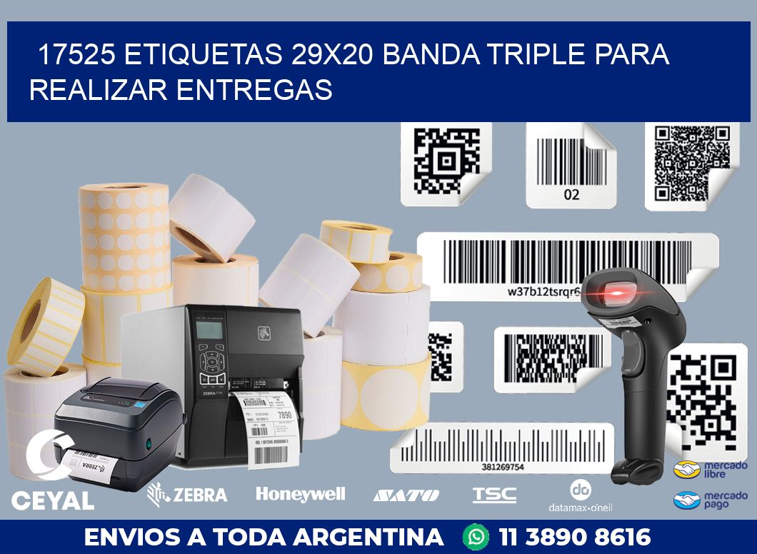 17525 ETIQUETAS 29X20 BANDA TRIPLE PARA REALIZAR ENTREGAS
