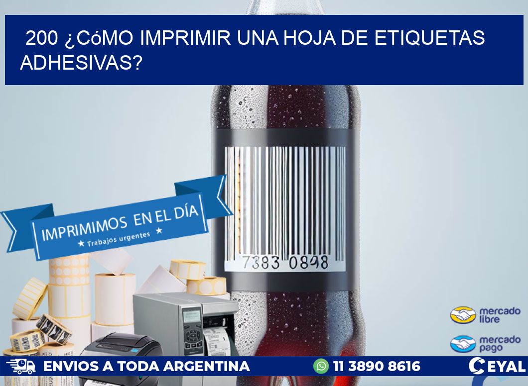 200 ¿Cómo imprimir una hoja de etiquetas adhesivas?